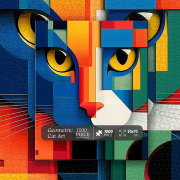 Geometric Cat Art Jigsaw Puzzles 1000 Pieces